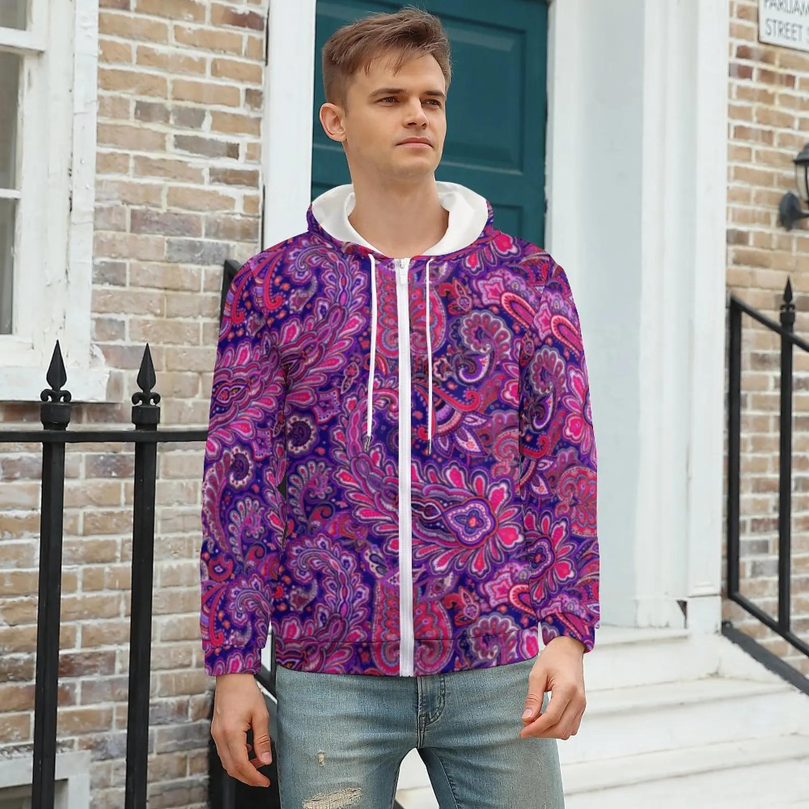 

Beautiful Paisley Print Casual Hoodies Long Sleeve Vintage Design Aesthetic Pullover Hoodie Winter Oversize Hooded Sweatshirts