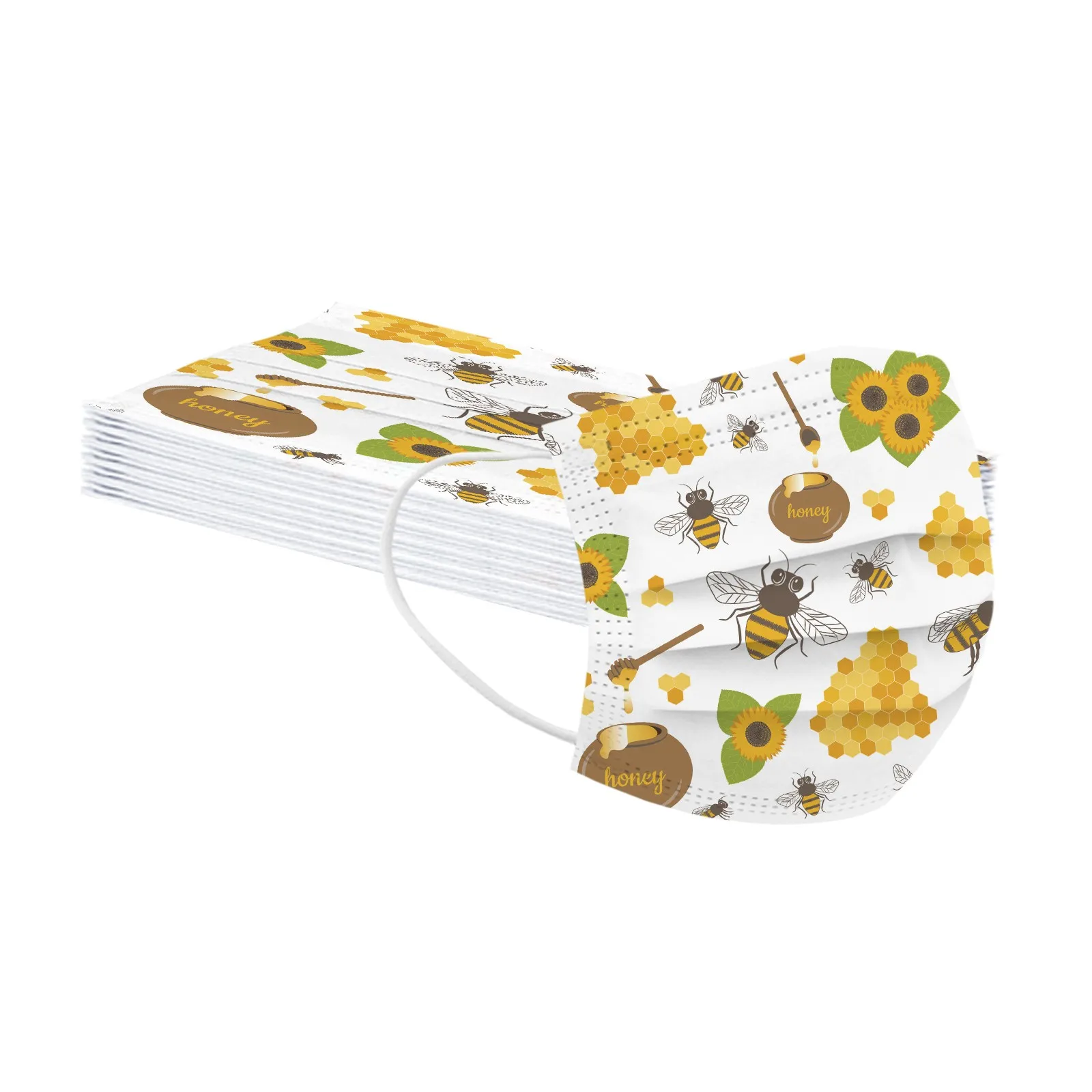 10 шт./упаковка детская маска для лица с принтом пчелы |