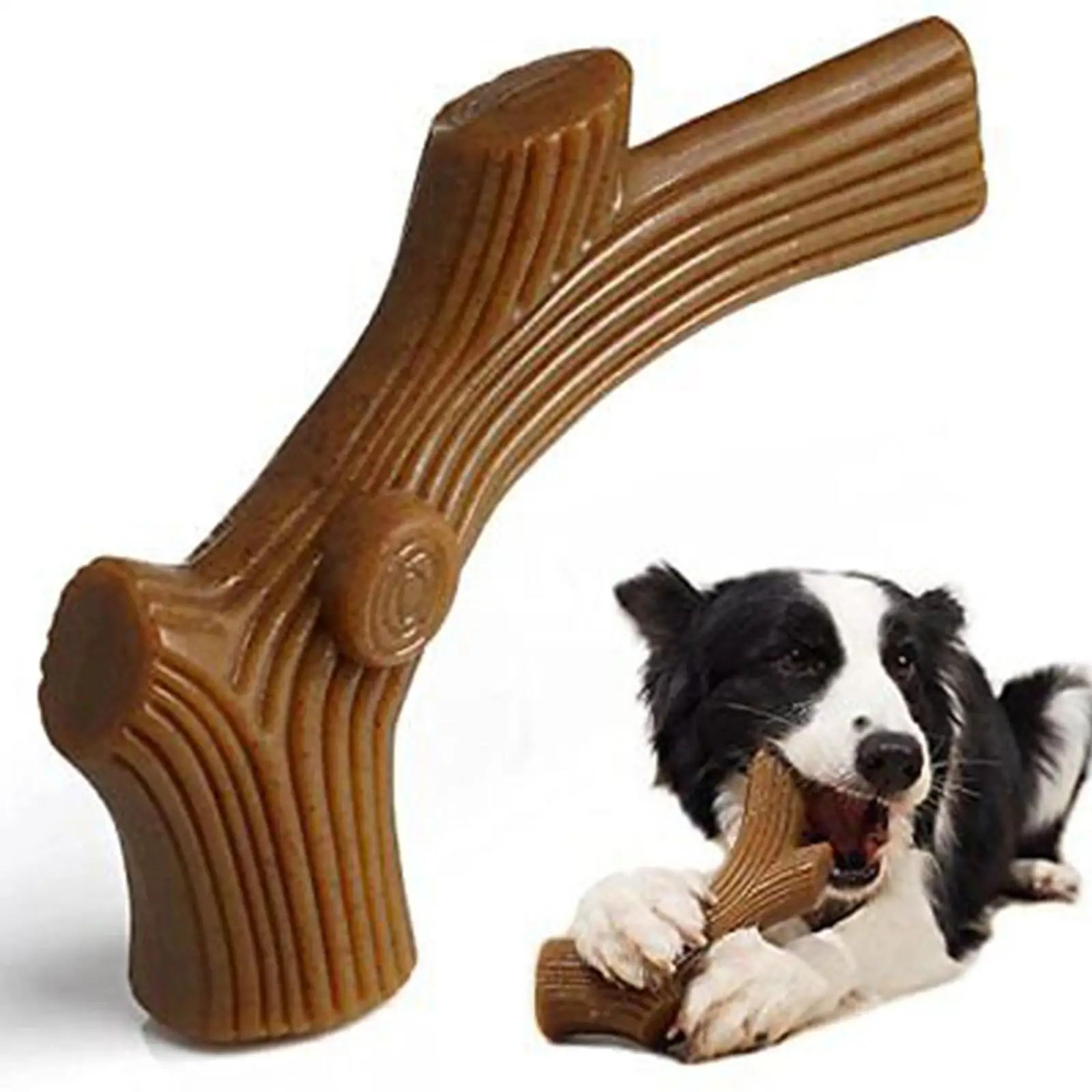 

Dog Toy Indestructible for Boredom Medium Dogs Tough Dog Toys for Aggressive Chewers - Beef Flavored - Toothbrush Dental Care