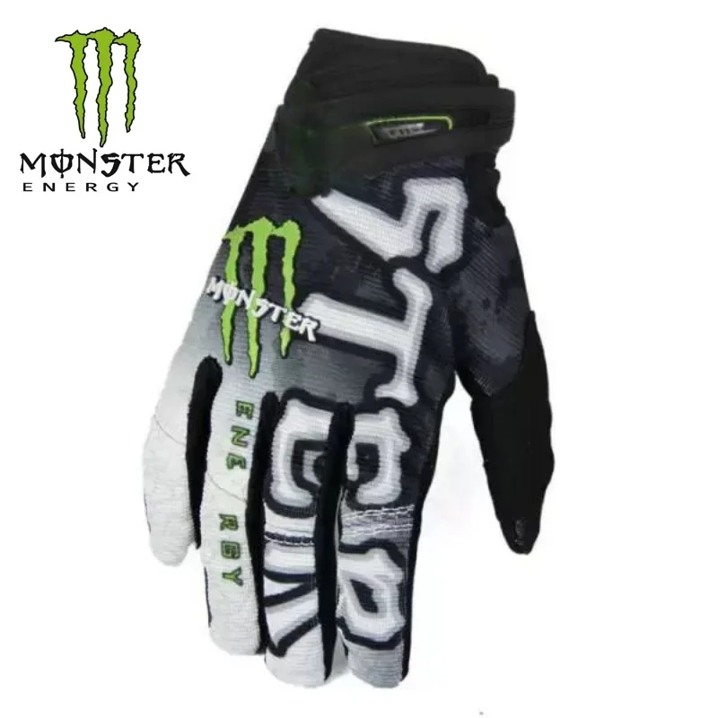 Фото Перчатки для верховой езды Monster Energy, внедорожные перчатки для мотоциклетных и велосипедных гонок, мужские и женские износостойкие перчатки с полным пальцем №4