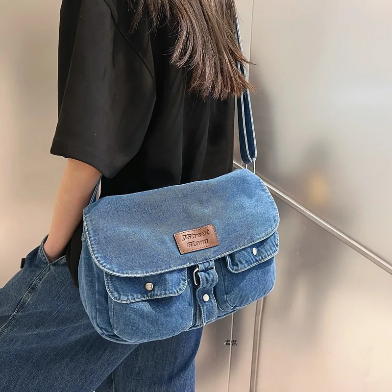 

Denim Hobo Crossbody Bags For Women 2023 New Trends Purses And Handbags Multi Pockets Shoulder Messenger Bag Big Capacity Totes
