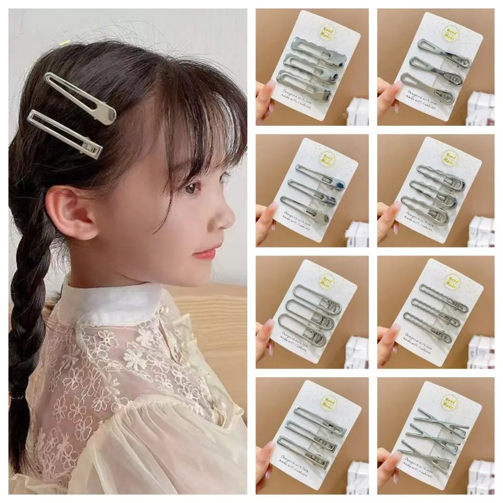 

3pcs/set Geometric Metal Duckbill Clips Elegant Hollow Y2K Geometric Hair Clips Korean Style Hair Clips Hair Clips Set Party