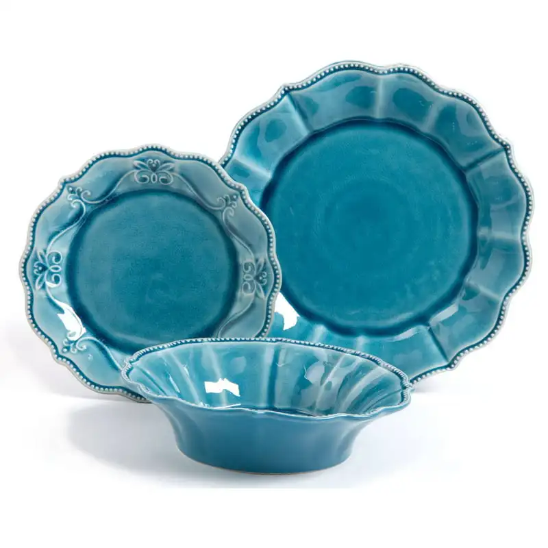 

12-Piece Dinnerware Set, Denim
