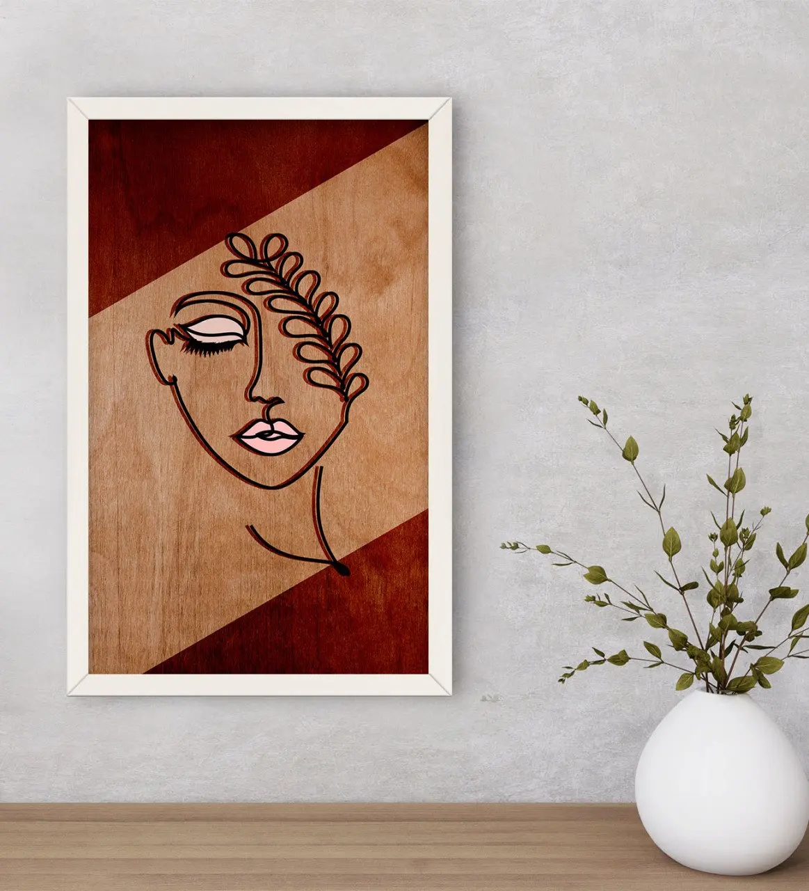 

BK дома минималистичные женские декоративные деревянные белый защелка Tablo-2