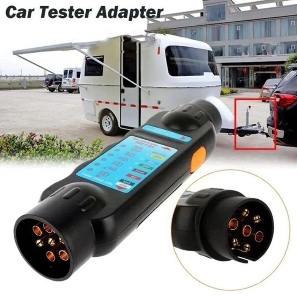 

12V 7 Pin Trailer Socket Tester Car Towing Light Tester Circuit Test Towing Connection Light Tow Plug Tester Trailer Bar Wi V7P4