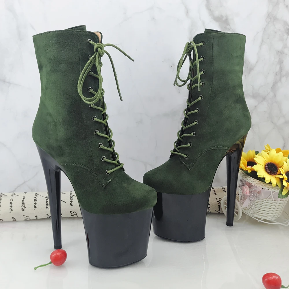 Leecabe Purple Pole dance boot with 20CM/8inches suede materials High Heel platform Boots open toe Pole Dance boot