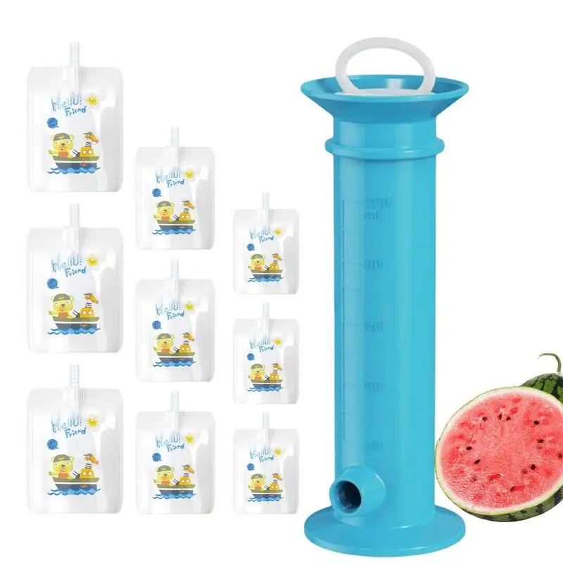 

Fruit Squeeze Puree Filler Toddlers Fruit And Baby Food Pouch Maker With 15 Reusable Pouches Leakage Proof And Food Dispenser