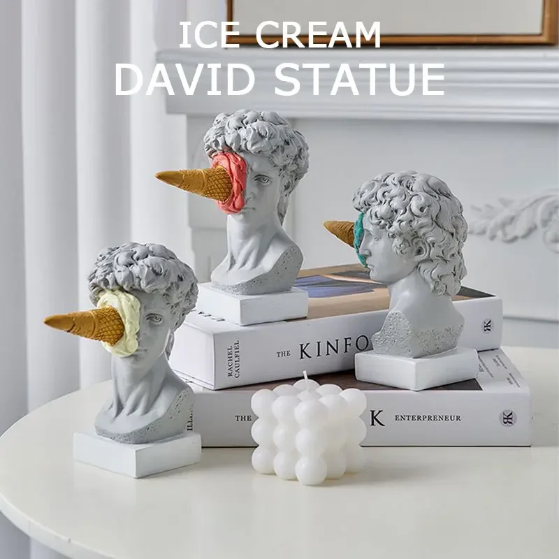 

Статуи мороженого Давида, креативные художественные фигурки, скульптуры, домашний декор, ремесла, гостиная, спальня, комната, стол, декоративные аксессуары