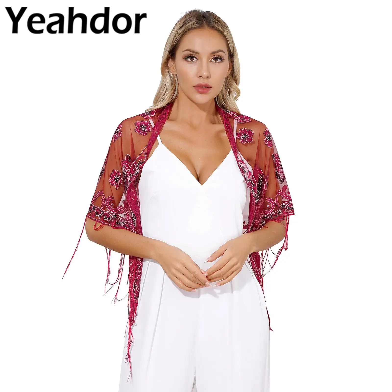 

Женская Блестящая накидка с бахромой для банкета, коктейля, блестящая накидка, элегантная женская накидка, аксессуар для платья