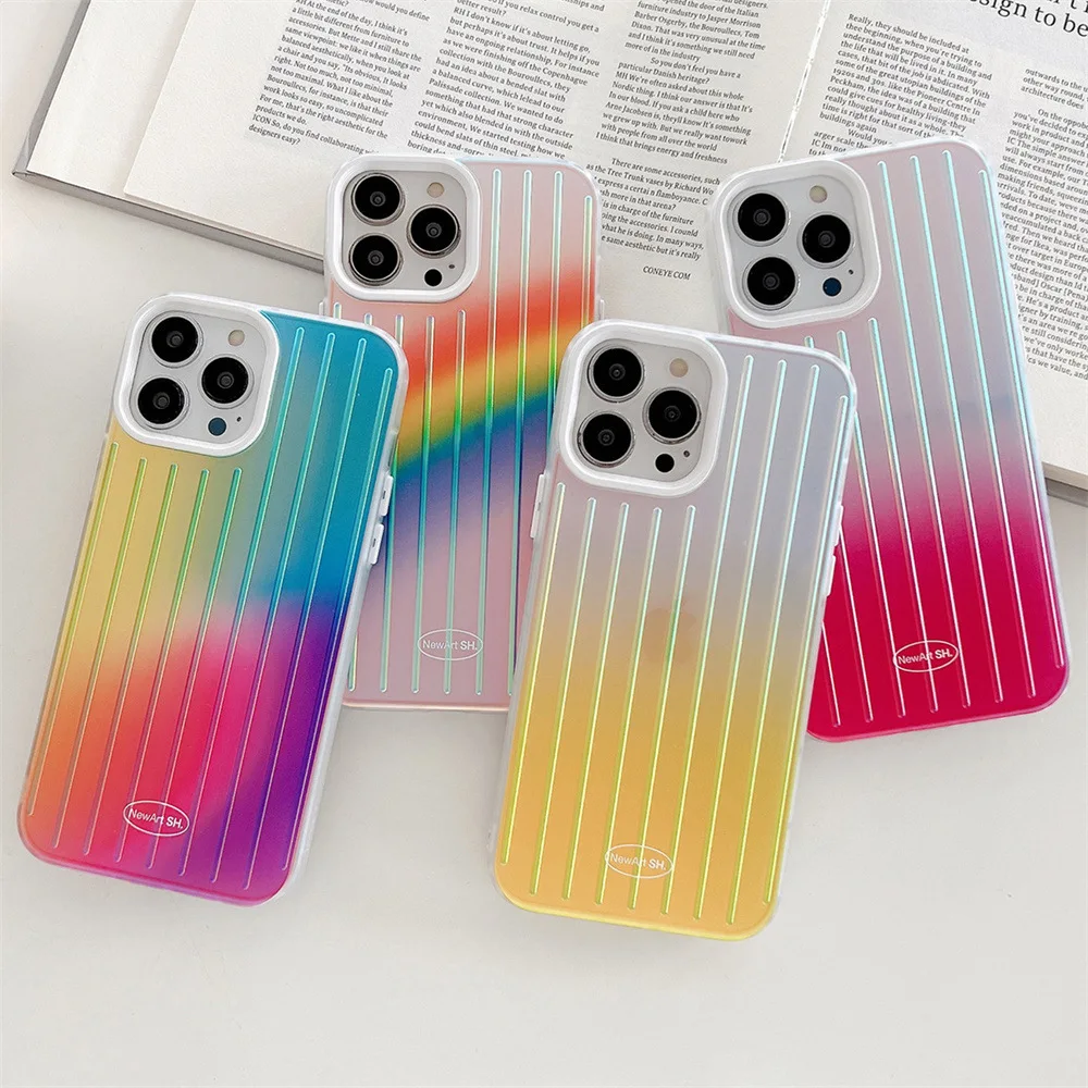 

Rainbow Laser Gradient Halo Dyeing Phone Case Cover for IPhone 11 12 13 14 Plus Pro X XR XS Max Case for IPhone 14 Cases