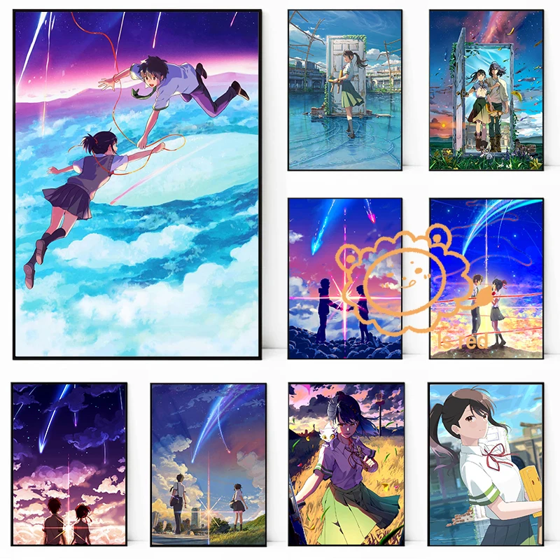 zę imię Suzume Anime plakat filmowy Japońskie anime Druk na płótnie Dekoracja ścienna Malarstwo do dekoracji pokoju domowego