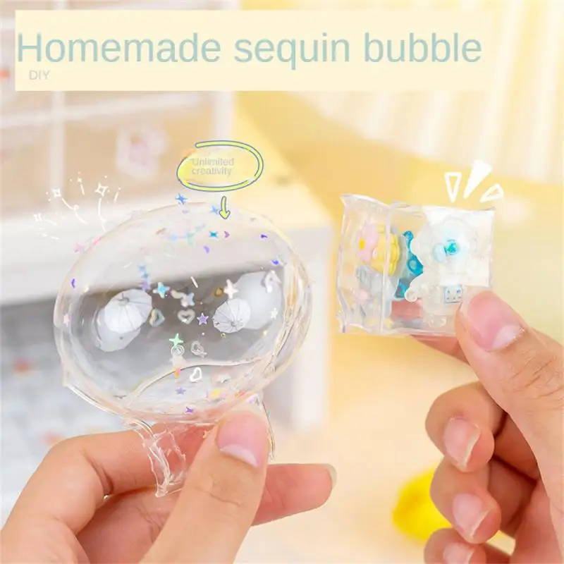 

PET Nano Glue Decompression Toys Blowing Bubble Students DIY Handmade Sticker Nano Tape Blowing Kneading Toy For Children's Day