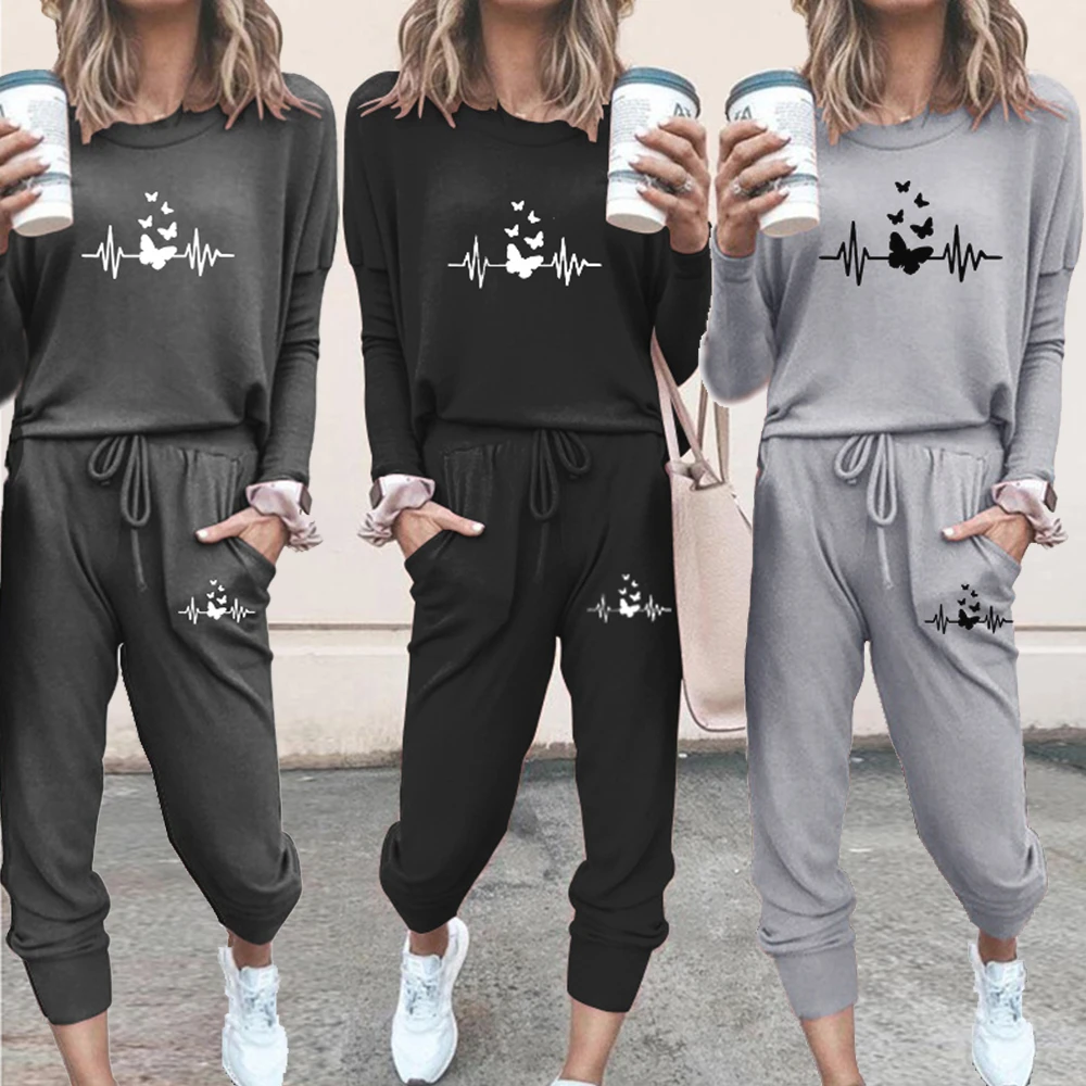 

2022 New Women Ensemble Jogging Female Hooded Long Sleeved Hoodie Casual Sportswear Sportswear Winter Daily Clothes 7colors