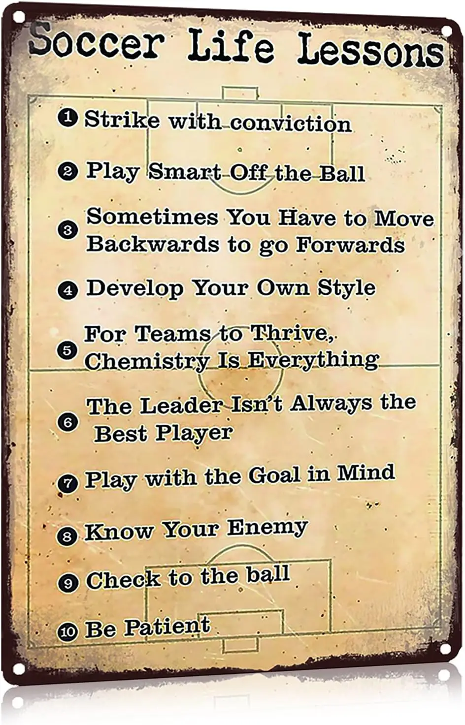 ccer Lfe Lesns Metl Tn Sgn для Br Grge Boy's Room Wll Decor Ретро Vntge 7 87 X 11 8 nches 30 x 20 см