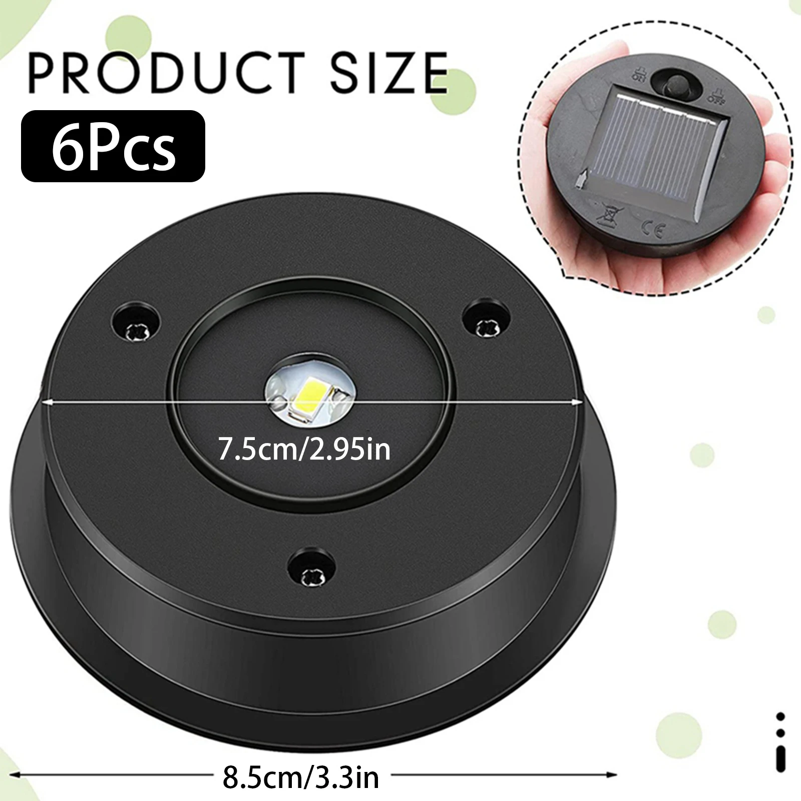 

Smart Garden Solar Powered Replacement Round Led Light Box Battery Cells Poly Li-Ion Battery Charger Lamp Holder Accessories