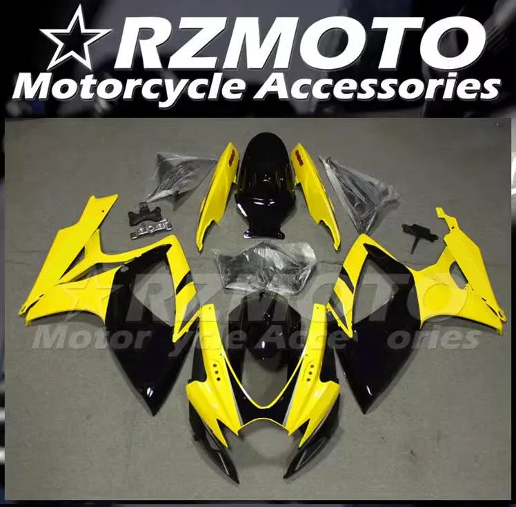 

4 подарка, новый комплект обтекателей из АБС-пластика, подходит для SUZUKI GSX-R 600 750 K6 2006 06 07, комплект кузова черного и желтого цвета