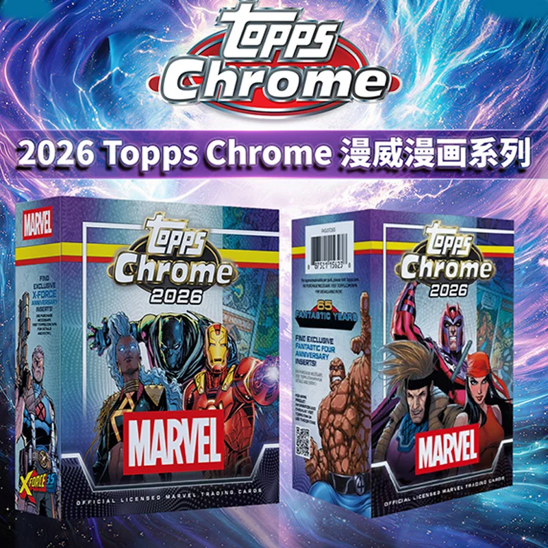 Фото Оригинальный Коллекционный Набор Карт Topps Chrome Marvel Comics 2026 года (В наличии), Слепая Коробка, Эксклюзивное Издание, Коллекционная Коробка №2