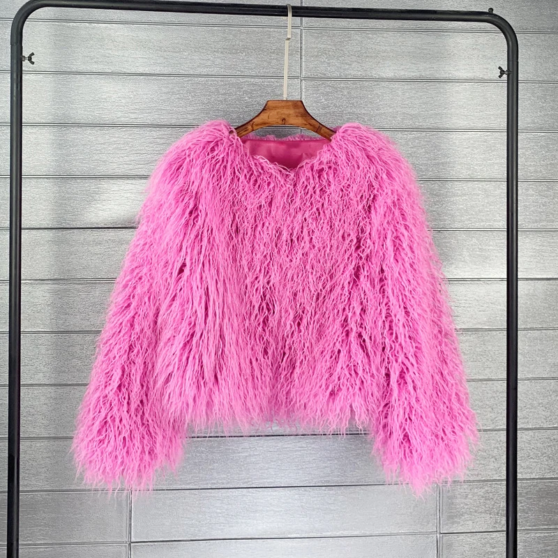 Women Lamb Wool Coats Fake Fur Jacket Fall Winter 2021 Luxurious Hairy Fluffy Faux Fur Coat Streetwear Thick Warm Parkas Jackets