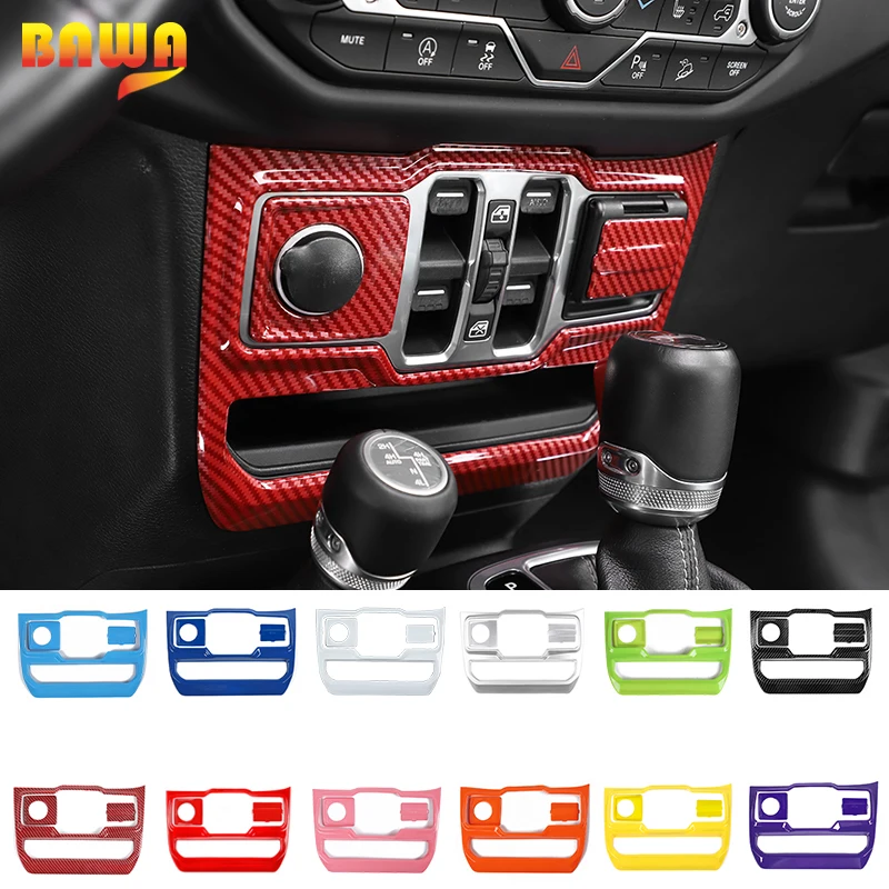 

BAWA Car Window Button Cigarette Lighter USB Socket Decoration Cover for Jeep Wrangler JL Gladiator JT 2018 2019 2020 2021