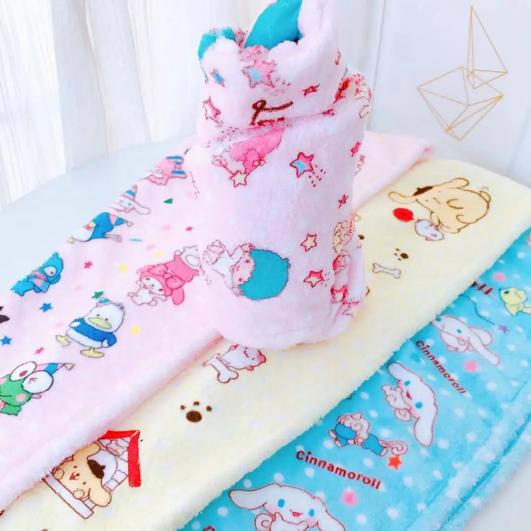 

Kawaii Sanrios My Melody Kuromi Kitty мультфильм женская искусственная плюшевая микрофибра быстрое высыхание полотенце для волос Волшебная шапочка для душ...