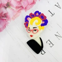 wulibaby acrylic flower hair lady brooches for women unisex wear glasses teacher party office party office brooch pin gifts