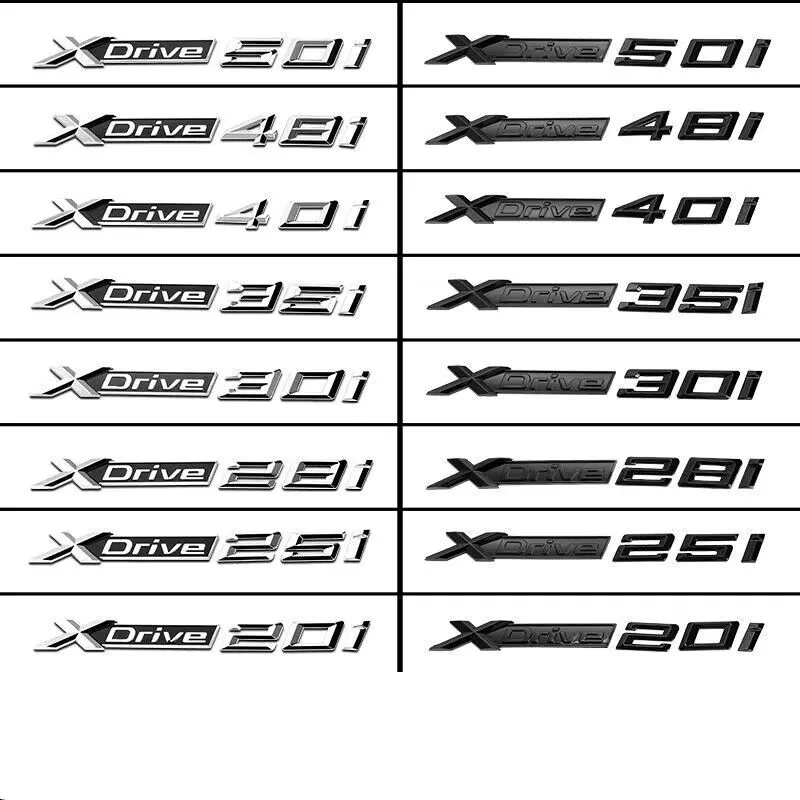 

1 шт. 3D XDrive 20i 25i 28i 30i 35i 40i 50i 20d 30d 35d 40d 45d 50d значок эмблемы крыла для BMW наклейка на багажник автомобиля аксессуары