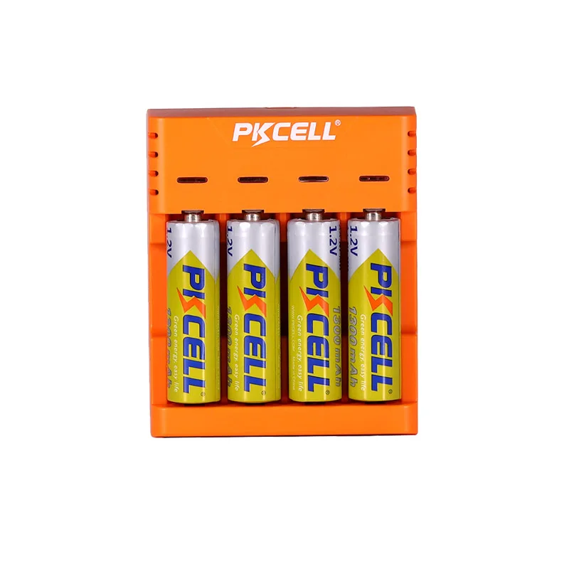 

4 аккумулятора PKCELL AA Ni-MH 2600 мАч 1,2 в AA, перезаряжаемые батареи 2A Bateria с зарядным устройством для NIMH AAA/AA