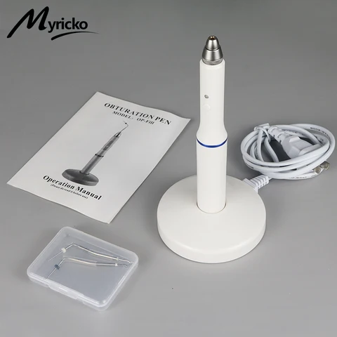Myricko Беспроводная система обтурации Гутта перча, эндонтическая электрическая нагревательная ручка с 2 наконечниками, стоматологический инструмент
