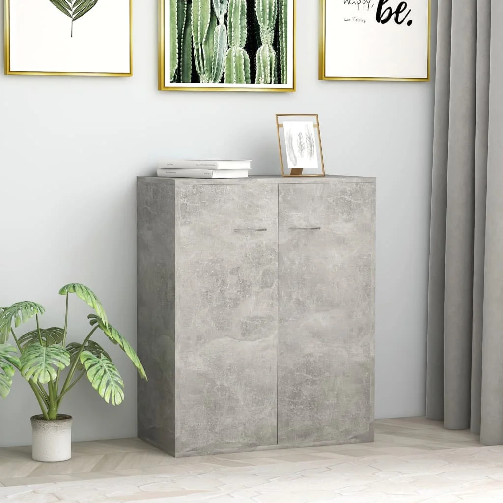 

Sideboards and Buffets Cabinet with Storage Home Decor Concrete Gray 23.6"x11.8"x29.5" Chipboard