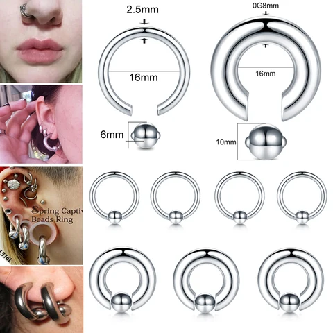 Стальной обруч для пирсинга Xpircn 20G-00G