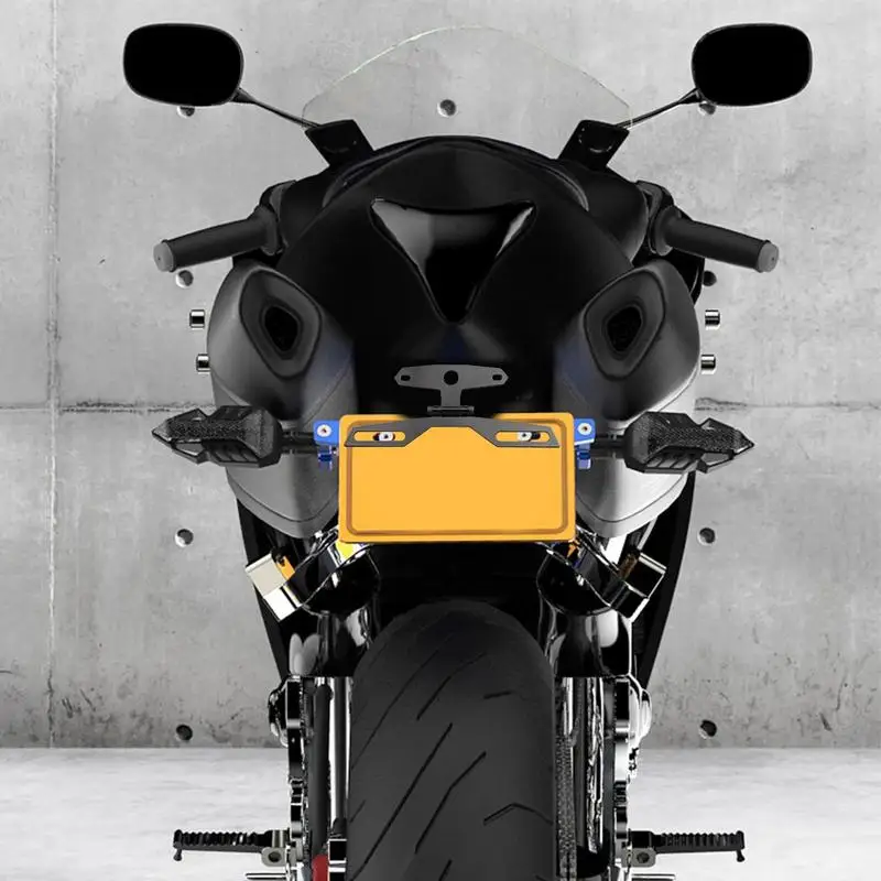

Motorcycle License Plate Bracket Taillight License Plate Holder For Motorcycle Adjustable Fold License Plate Tail Light Holder