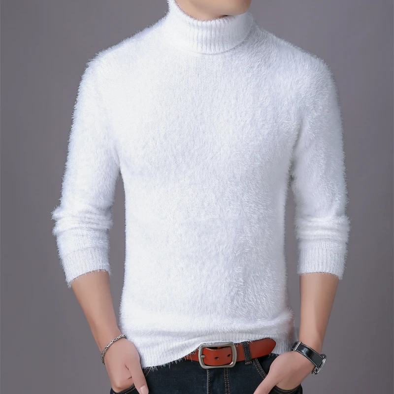 

KUANGNAN Solid Turtleneck Men's Sweaters Best Selling Product 2023 Pullover Sweater Male Winter Korean Clothes Autumn Knit