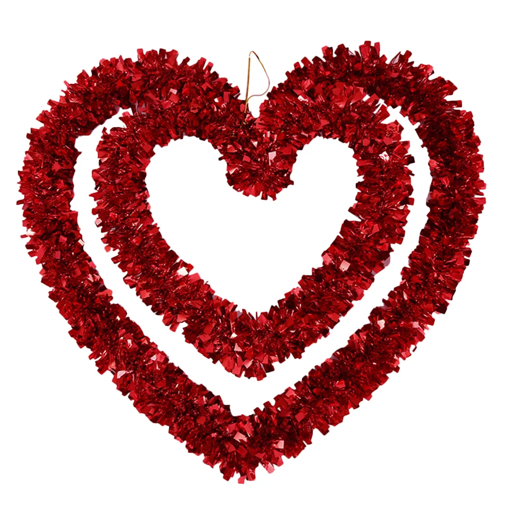 

Heart Wreath Day Hanging Valentines Wedding Valentine Decoration Tinsel Decorations S Shape Rose Flower Garland Red Wreaths Door