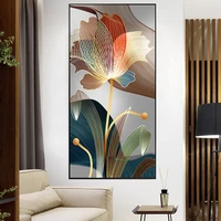 artistic line lotus diy 5d diamond painting full drill square embroidery mosaic art picture of rhinestones home decor gifts