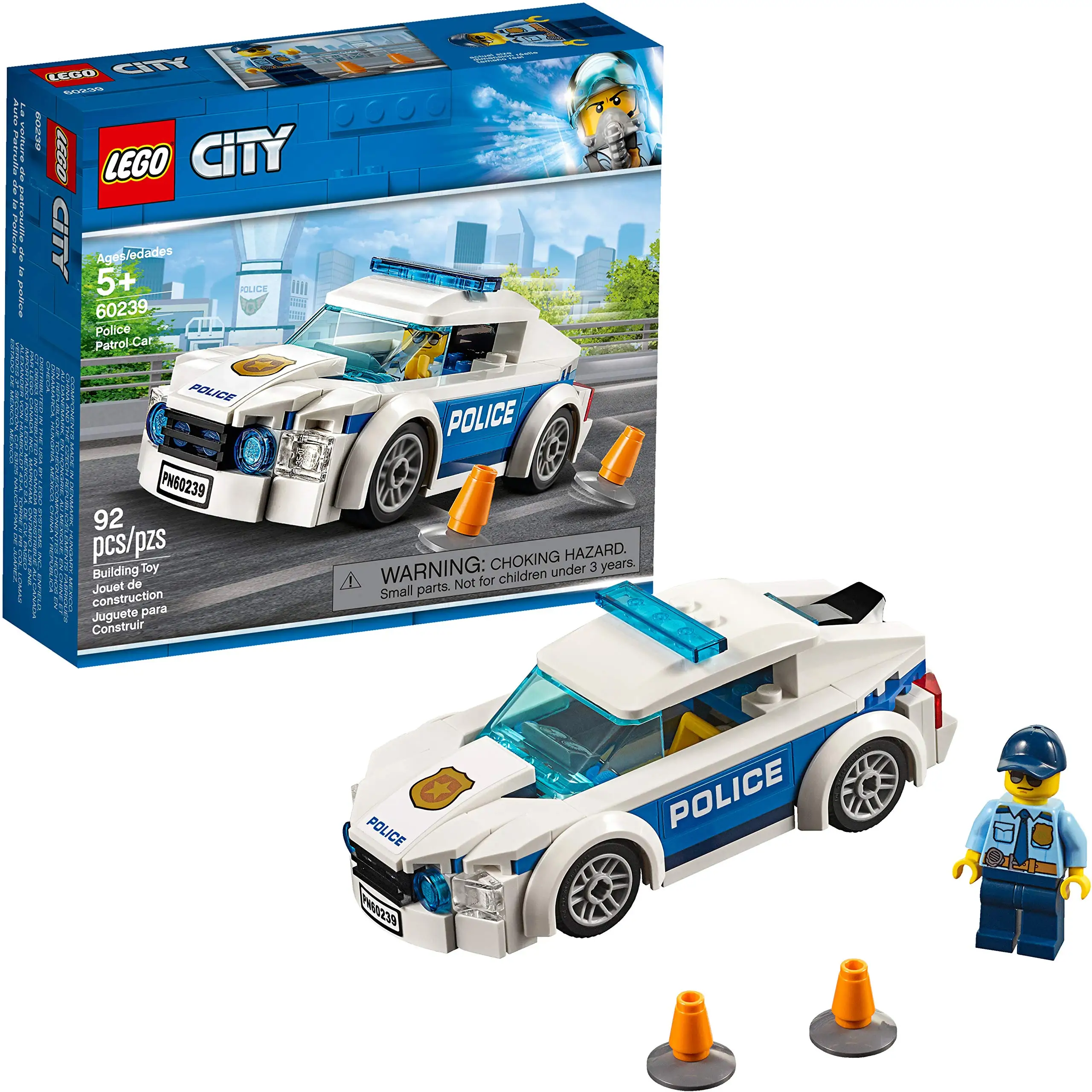 

LEGO City Police Patrol Car Building Kit (92 Pieces) Creative Thinking Toys for Kids Boys Girls Birthday Gift 60239