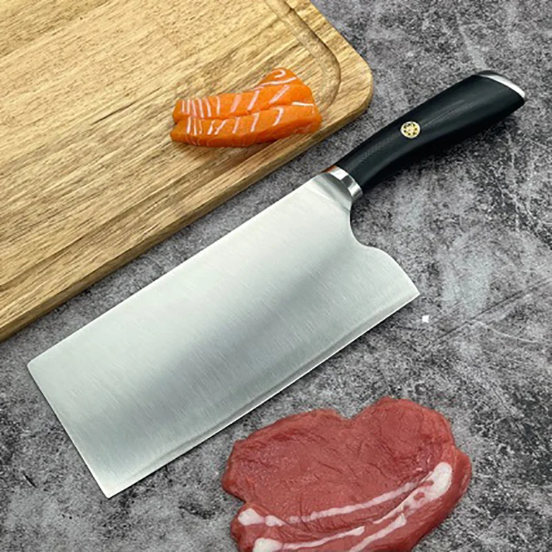 Нож для нарезки 3 слоя плакированного стального лезвия M390 рукоятка G10 острые