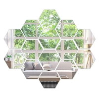 mirror stickers wall sheet non glass removable acrylic 3d hexagon decals self adhesive tiles for home living bedroom decoration