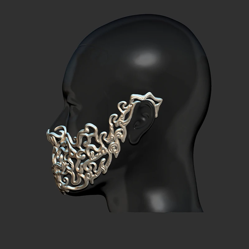 Маска полимерная золотистая Серебристая полулицевая Защитная форма закрывающая