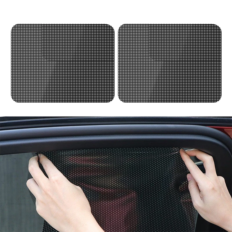 

2Pcs Universal PVC Car Window Sunshades Electrostatic Sticker Auto Sunscreen Stickers Cover Reusable Screen Heat Insulation Film