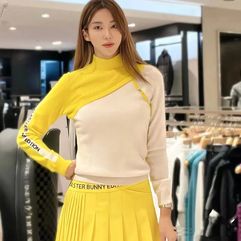 

Новинка, женское теннисное платье для гольфа, полутрикотажный Топ ранней весны, уличная спортивная рубашка с длинным рукавом для гольфа