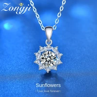 women 1ct moissanite necklace sterling silver 14k white gold plated necklaces gra certification d color vvs1 moissanite jewelry
