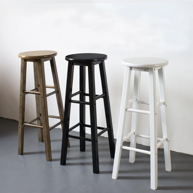 

Solid wood bar chair bar stool simple milk tea shop high chair home mobile phone shop net red Photography high stool