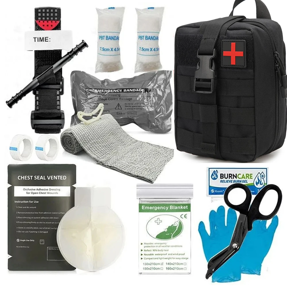 

Outdoor Survival First-Aid Kit For Mountain Climbing Camping Tactical Hemostatic Bandage Disaster Survival Trauma Medical Kit