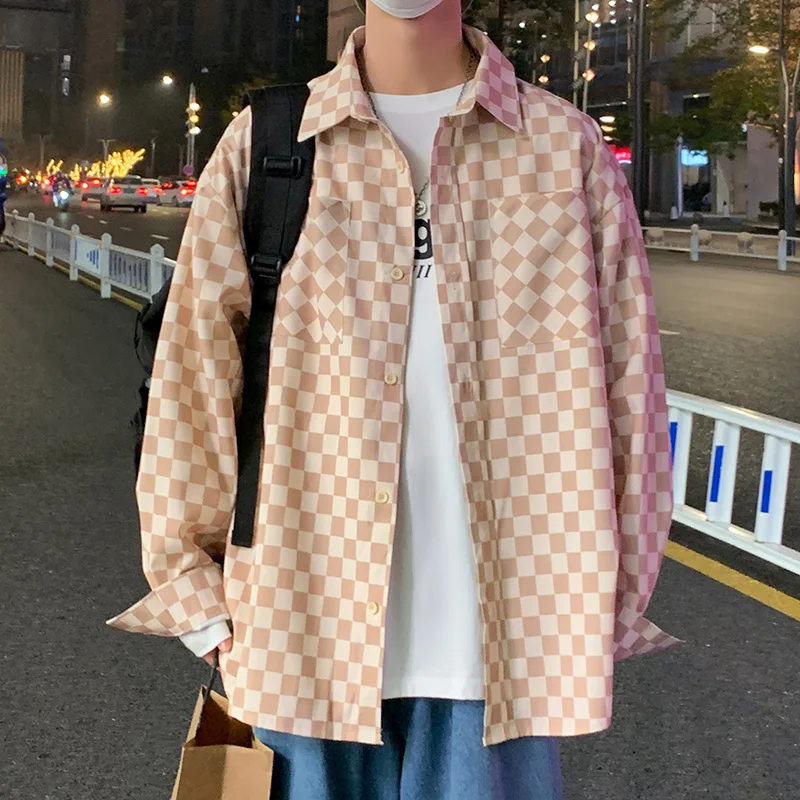 Рубашка Legible мужская с отложным воротником Повседневная блуза свободного покроя