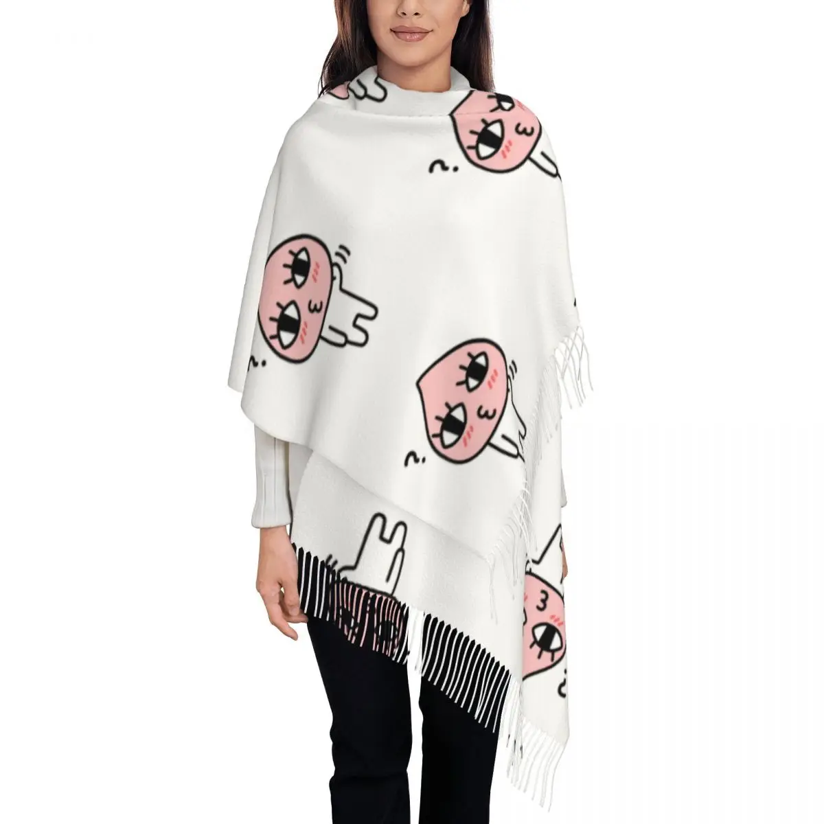 KakaoTalk Friends Apeach шарф шарфы с кисточками женские мягкие теплые шали и накидки