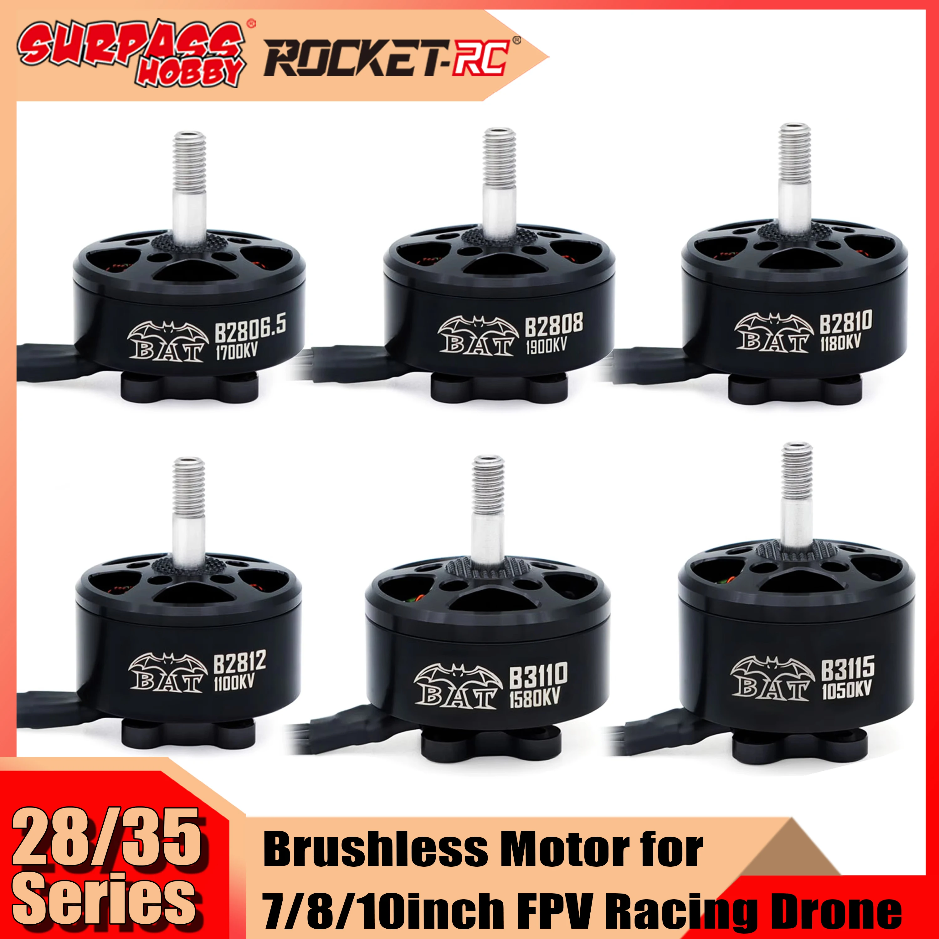 Бесщеточный двигатель Surpass Hobby 2806.5 2808 2810 2812 3110 3115 3-6S для гоночных дронов RC FPV Freestyle
