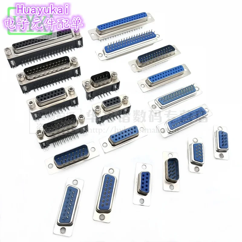 Фото Разъем D-sub DR9 DR15 DR25 DR37 (гнездо/штекер) угловой, под пайку, адаптер последовательного порта RS232 DB9 9/15/25/37-контактный DP9 HDP9 №2