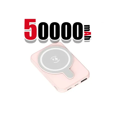 Магнитный внешний аккумулятор Power Bank 500000 мАч, беспроводная сверхбыстрая зарядка, портативное внешнее зарядное устройство для iPhone Samsung