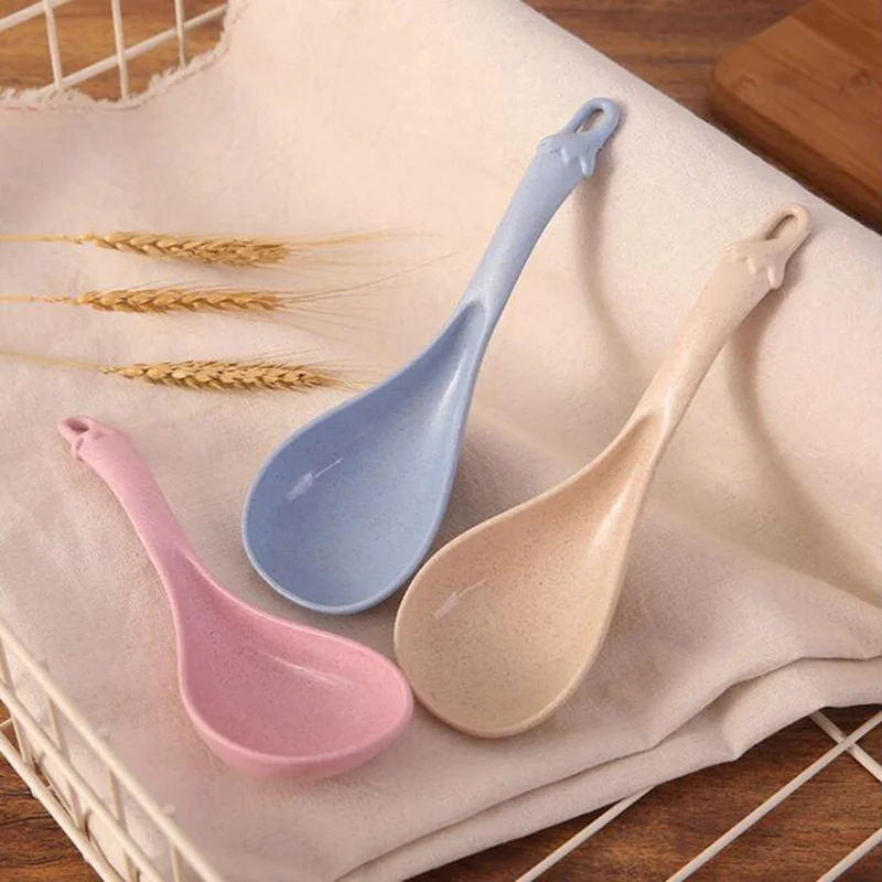 

Home Silicone Rice Spoon Kitchen Long Handled Soup Spoon Kitchen Utensils High Temperature Resistant Full Package Rice Spoon