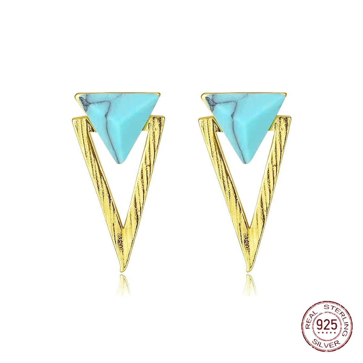 

Blue Turquoise 925 Sterling Silver Stud Button Earrings Jewelry for Women Petite Genuine Round Shape Fashion Ethnic Earrings